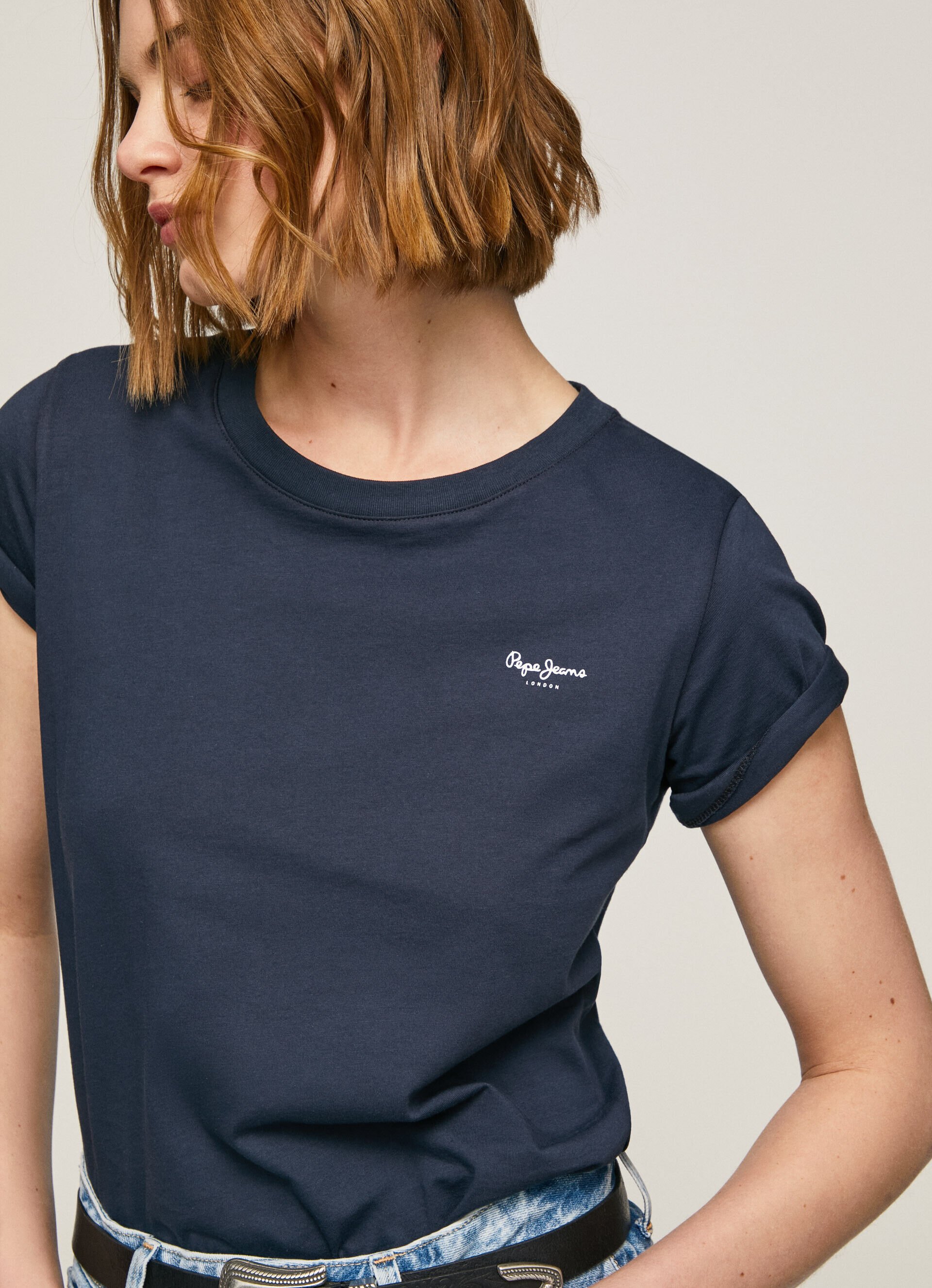 CAMISETA DE ALGODÃO DE MANGA CURTA - azul dulwich
