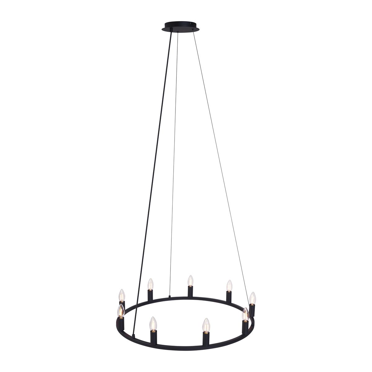 Industriële hanglamp zwart 9-lichts - Knight