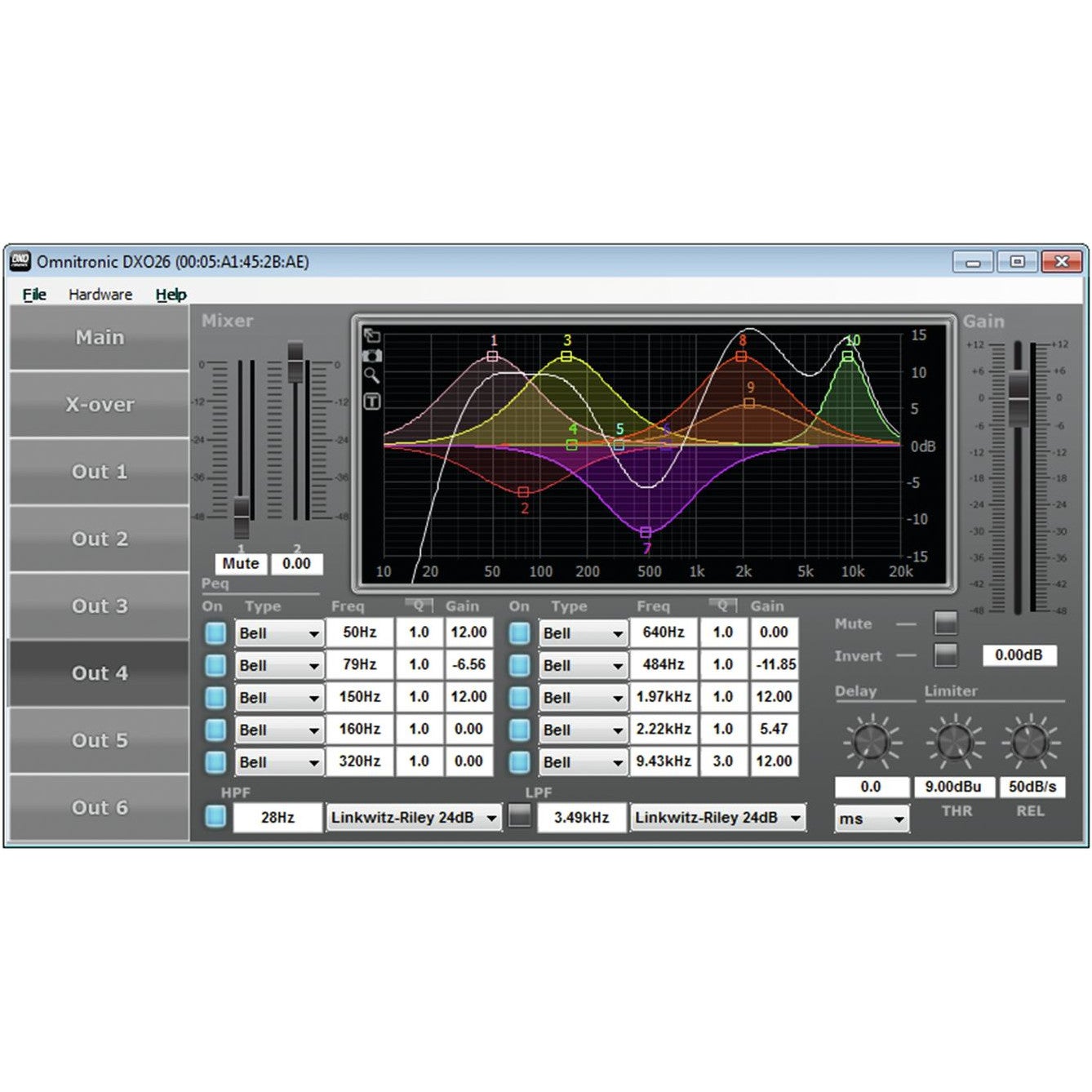 Omnitronic DXO-26E digitale actieve crossover 2i6o