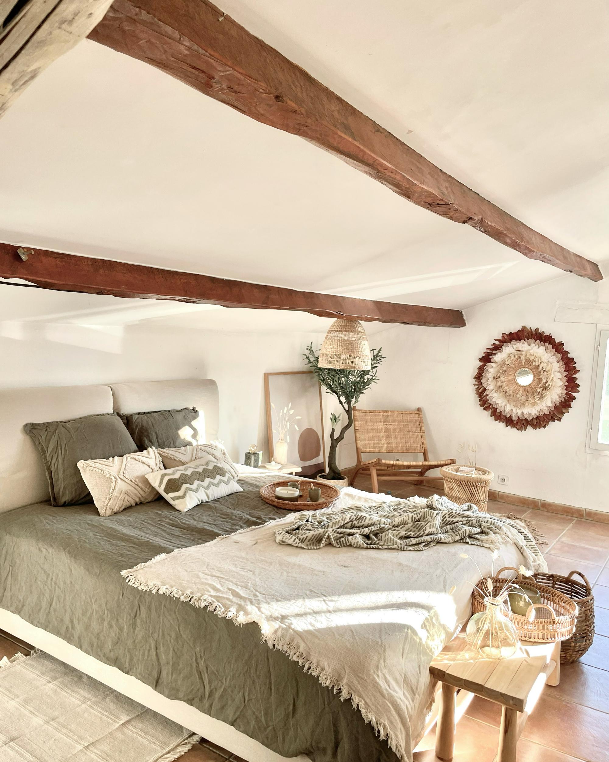 Bed Stof BELFORT 180 x 200 cm Lichtbeige