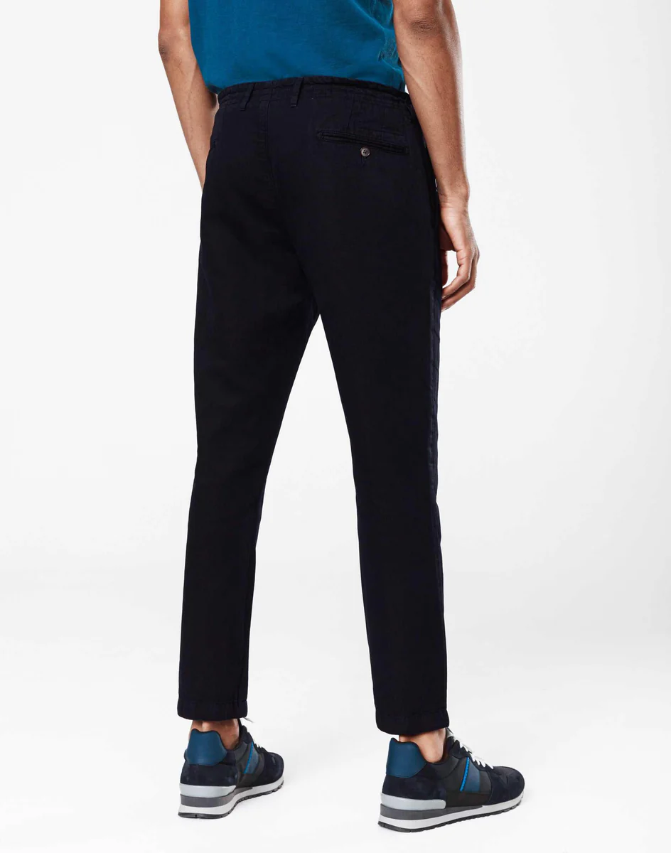 Slack coton lin marine