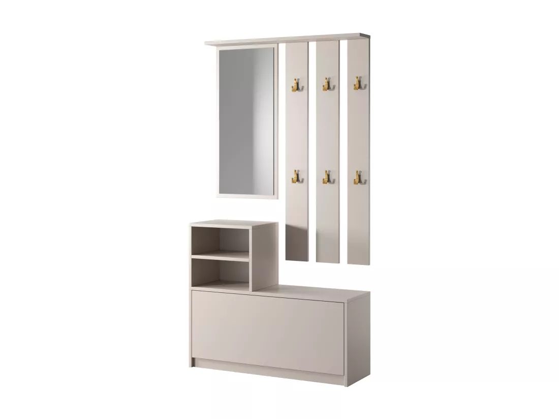 Ensemble d'entrée avec miroir - 85 cm - cachemire - YESFIR