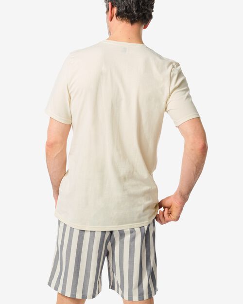 pyjacourt homme à rayures jersey-popeline de coton blanc cassé