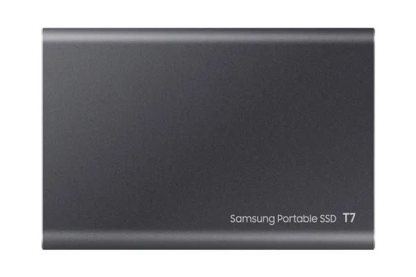 Samsung T7 MU-PC2T0T - SSD - krypteret - 2 TB - ekstern (bærbar) - USB 3.2 Gen 2 (USB-C stikforbindelse) - 256-bit AES - titan grå