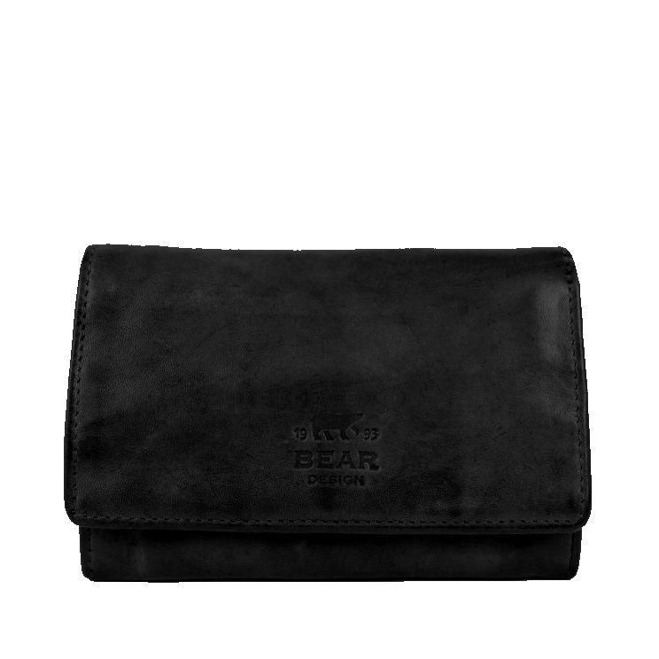 Bear Design Portemonnee Flappie Black