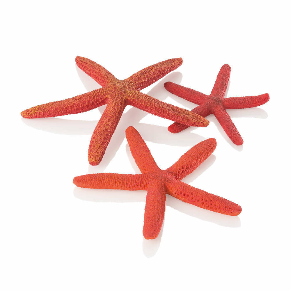 Décor biorb, pour aquarium: set de 3 étoiles de mer rouges
