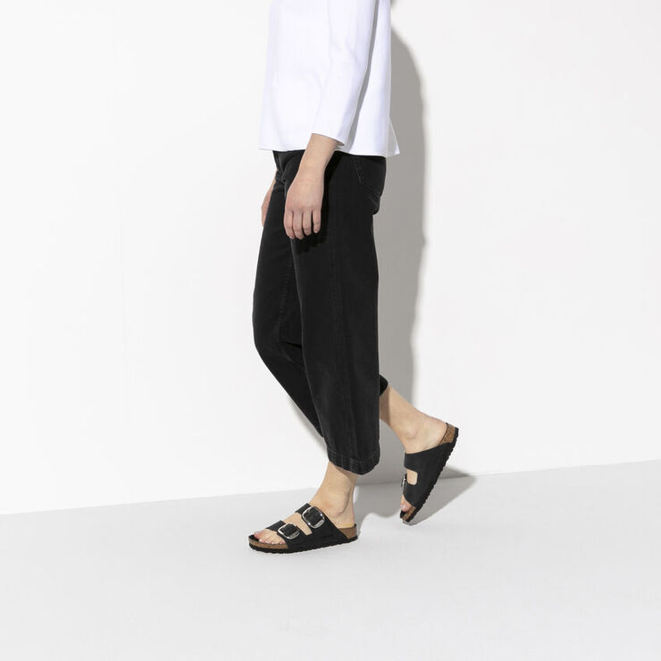 Birkenstock Arizona Big Buckle Nubuck Leather Black