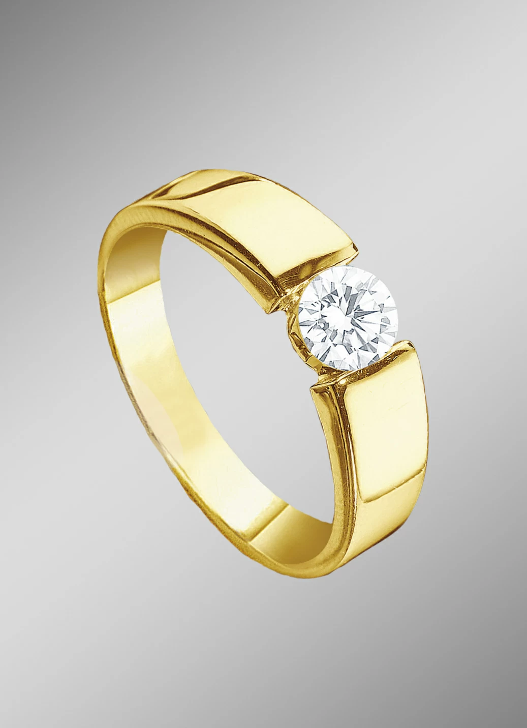 Massiver Damenring mit Brillant
