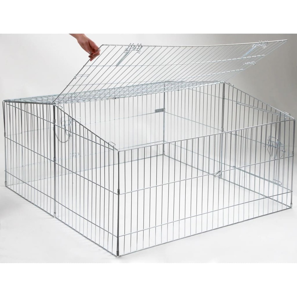 Enclos pour animaux de compagnie easy métal argenté 82845