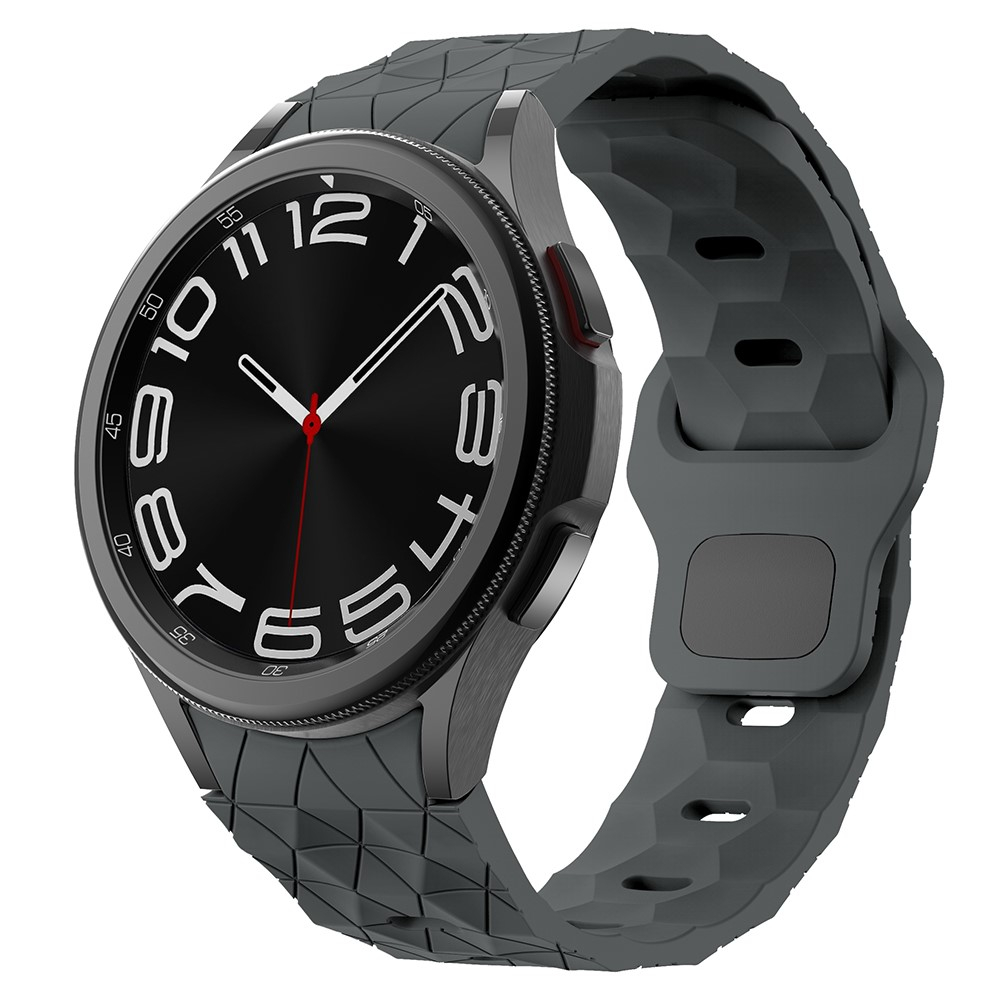 Samsung Galaxy Watch FE (40mm) Silikon Armband mit Knopf Verschluss Mosaik Design (Gelenkumfang: 180-220mm) - Grau