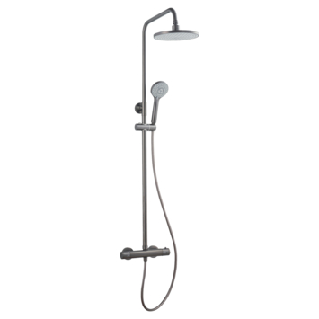 Atlantic regendoucheset Asher met handdouche en thermostaatkraan 3 standen gunmetal