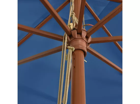 Parasol de jardin avec mât en bois bleu azuré 400x273 cm