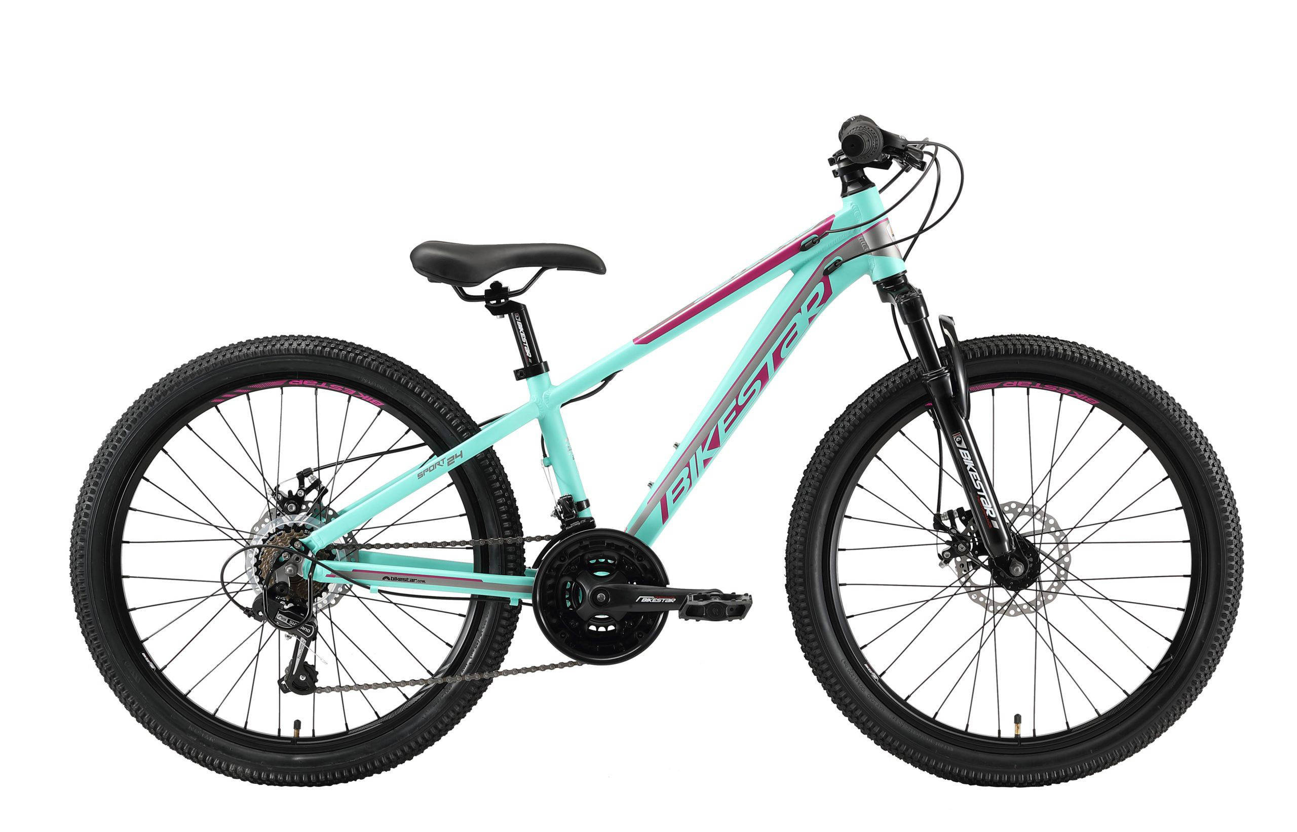 BikeStar MTB, Sport kinderfiets 24 inch mint /roze, 21 speed