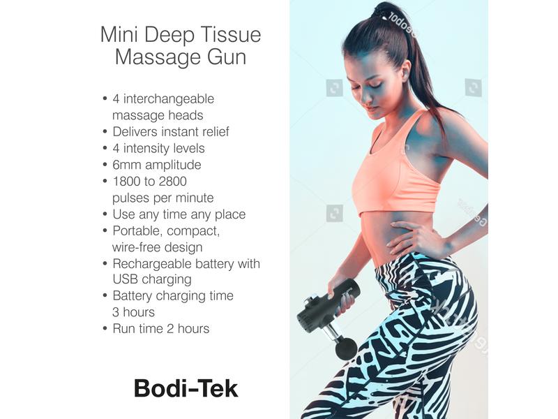 Bodi-Tek Massage Pistole Mini Deep Tissue Massagegerät für Sportlerinnen und Sportler