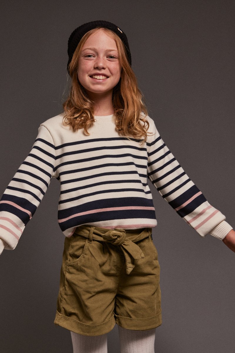 Pull marin tricolore Kids - coton et laine