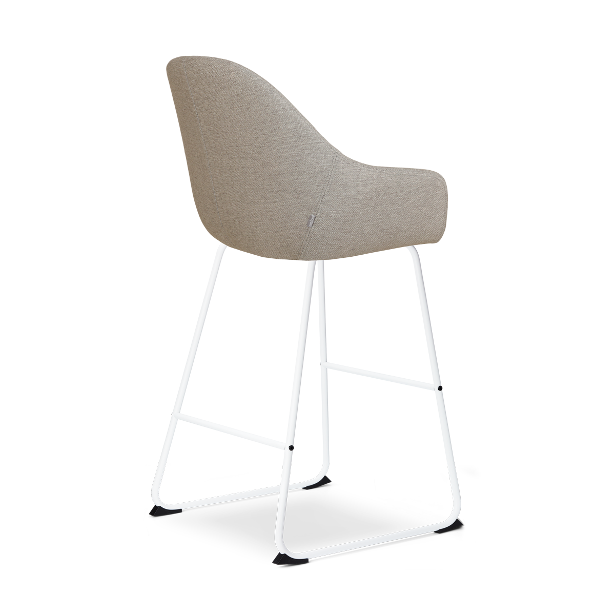 Barkruk Nino-Mae warm grijs - wit onderstel - 75 cm