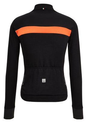 Maillot Manches Longues Santini Adapt Wool Noir/Orange
