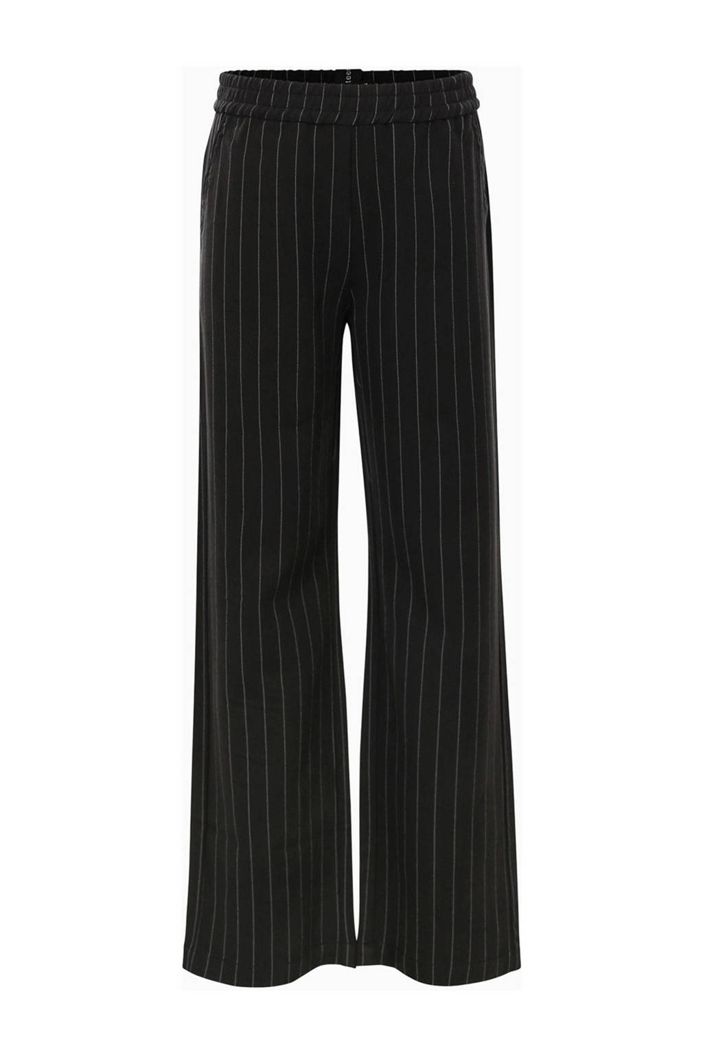 LOOXS gestreepte loose fit broek zwart