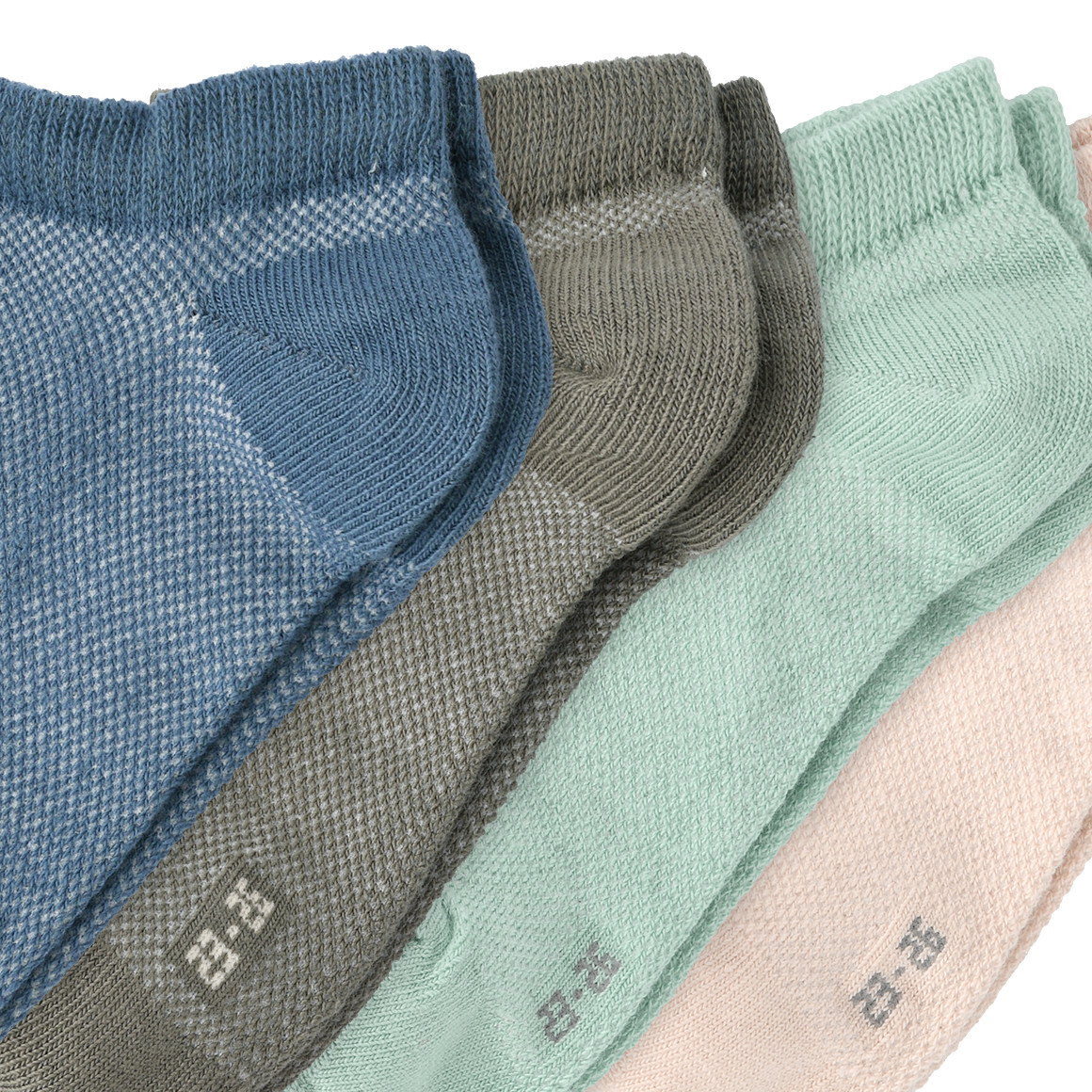 Topolino 4 Paar Jungen Sneaker-Socken in Piqué-Optik dunkelblau / beige / dunkelgrün