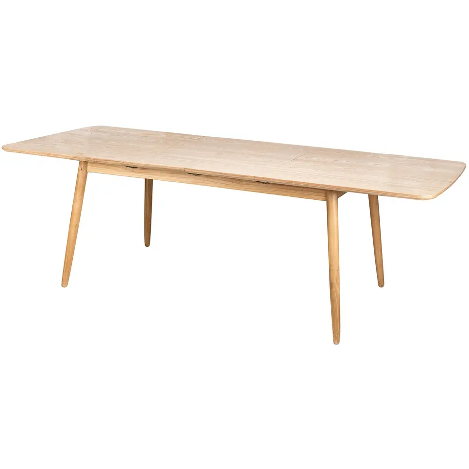 Uitschuifbare rechthoekige eettafel voor 6-8 personen van bruin