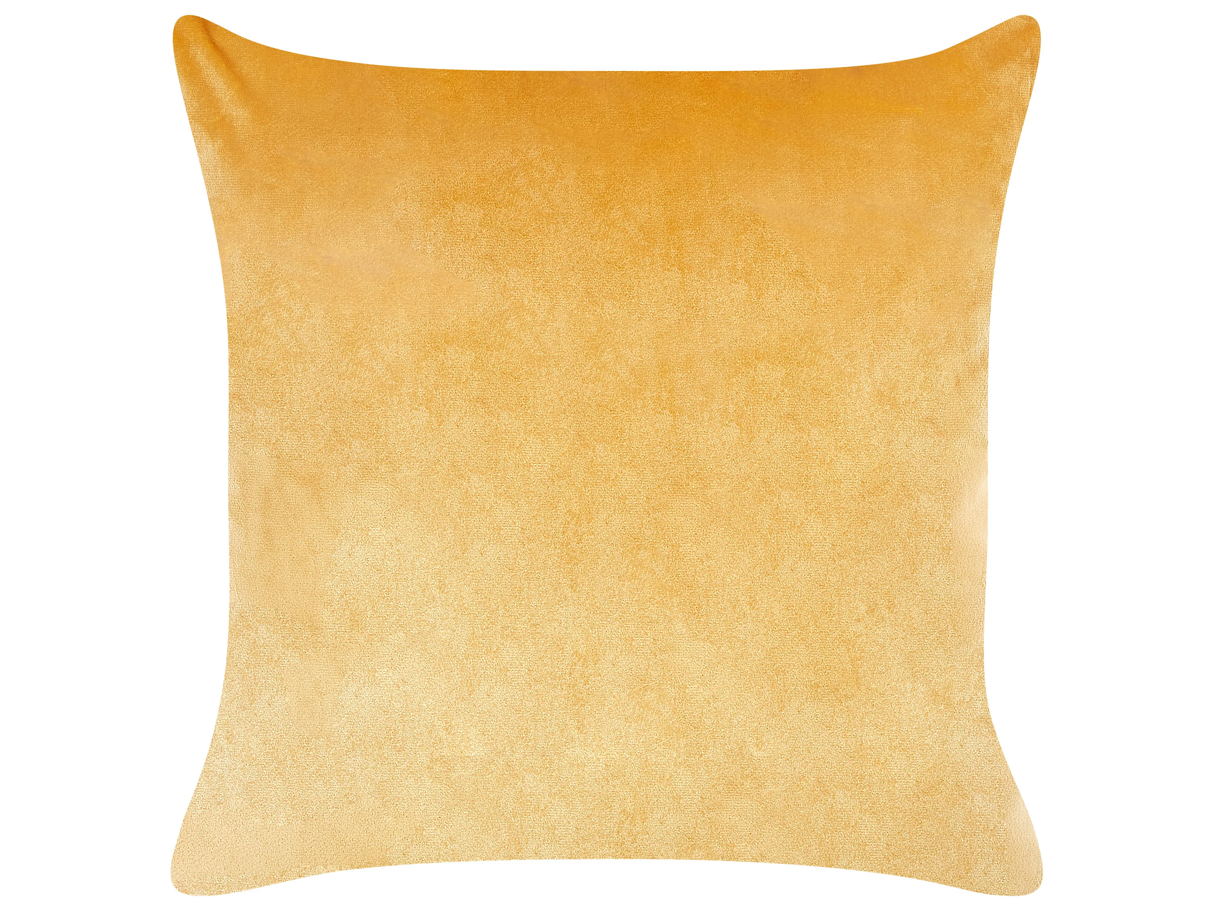 Set van 2 sierkussens MARULA Fluweel 45 x 45 cm Mosterdgeel dierenprint