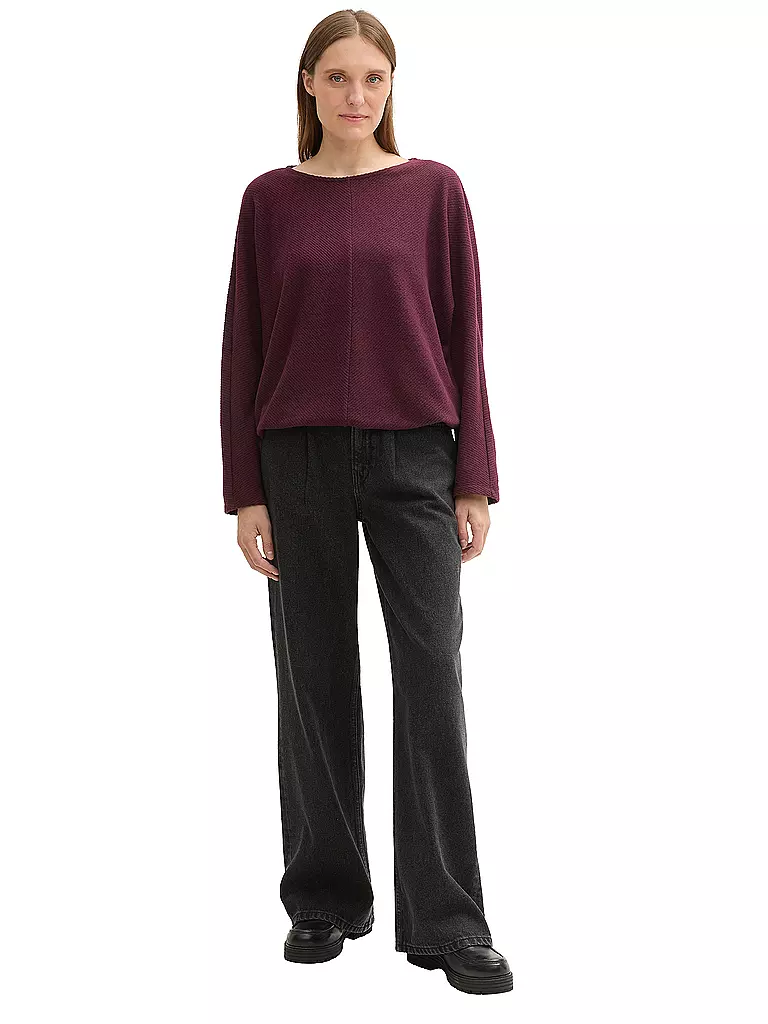 TOM TAILOR Langarmshirt dunkelrot