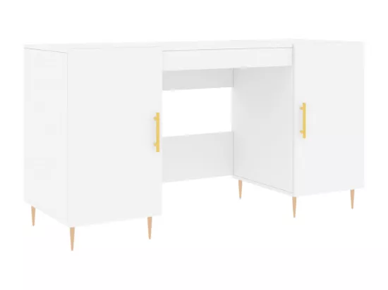 Bureau blanc 140x50x75 cm bois d'ingénierie