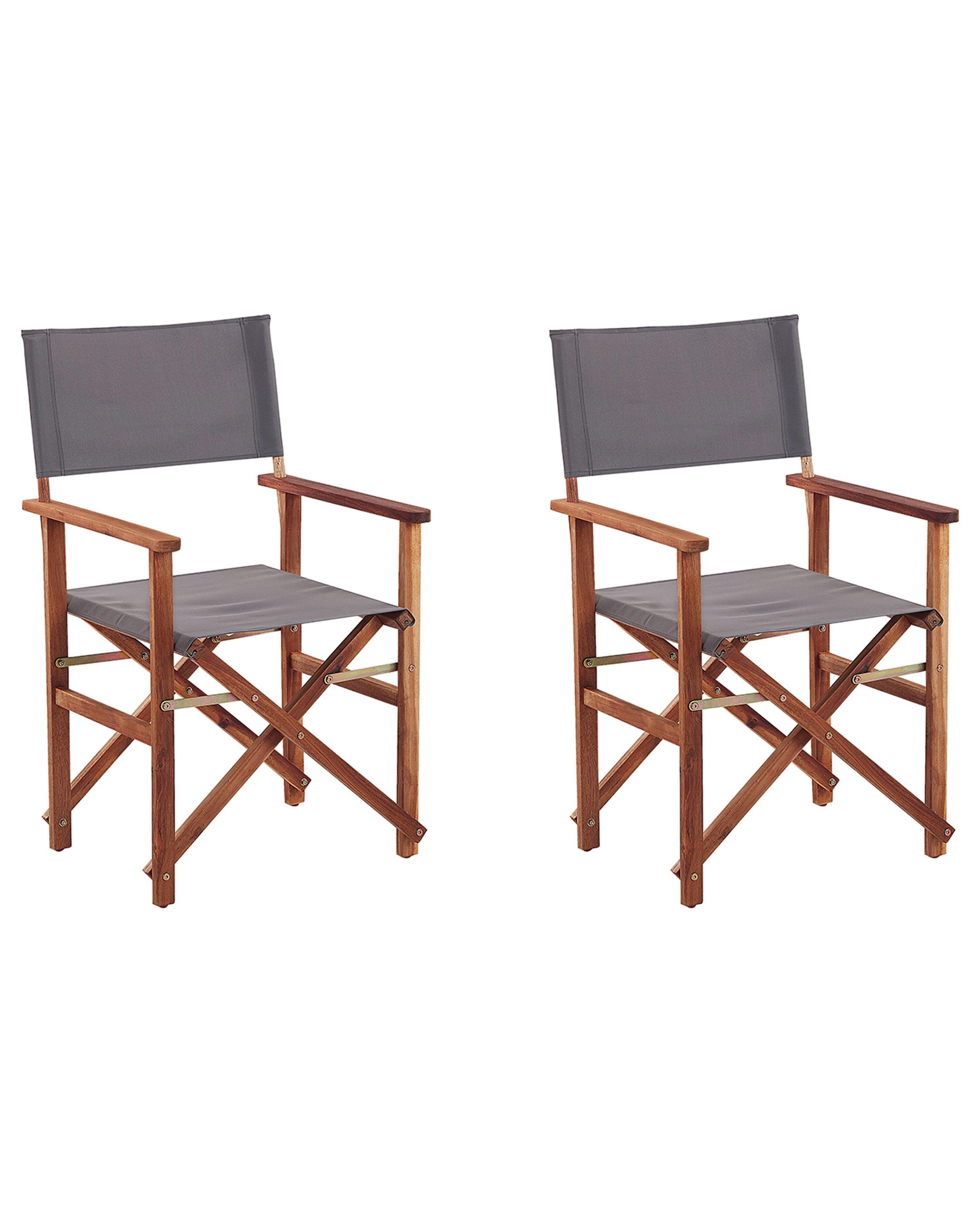 Set van 2 tuinstoelen CINE Acaciahout Grijs