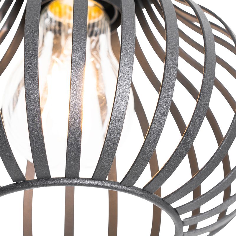 Moderne plafondlamp zwart 18 cm - Saffira
