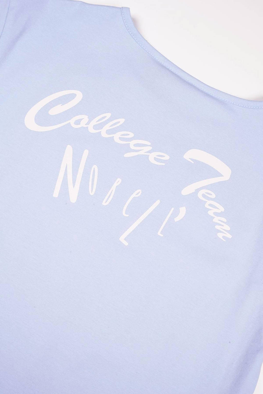 NoBell’ T-shirt Kasis met backprint zachtblauw