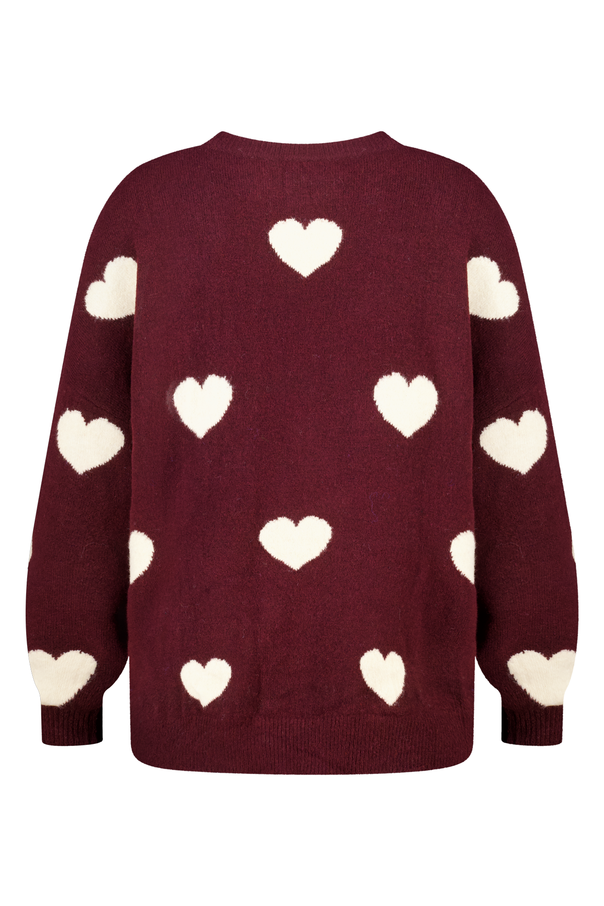 Gebreide trui met hartjespatroon Multi Red