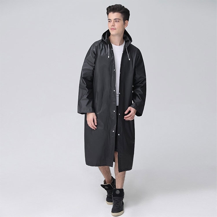 (155cm) Unisex Vinyl Regenjacke Windmantel Poncho Regencape mit Kapuze - Weiss