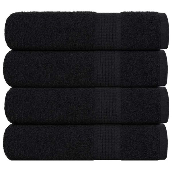 vidaXL Toalhas de Banho 4 Peças 70x140 cm 360 Gsm 100% Algodão Preto - 2175227184