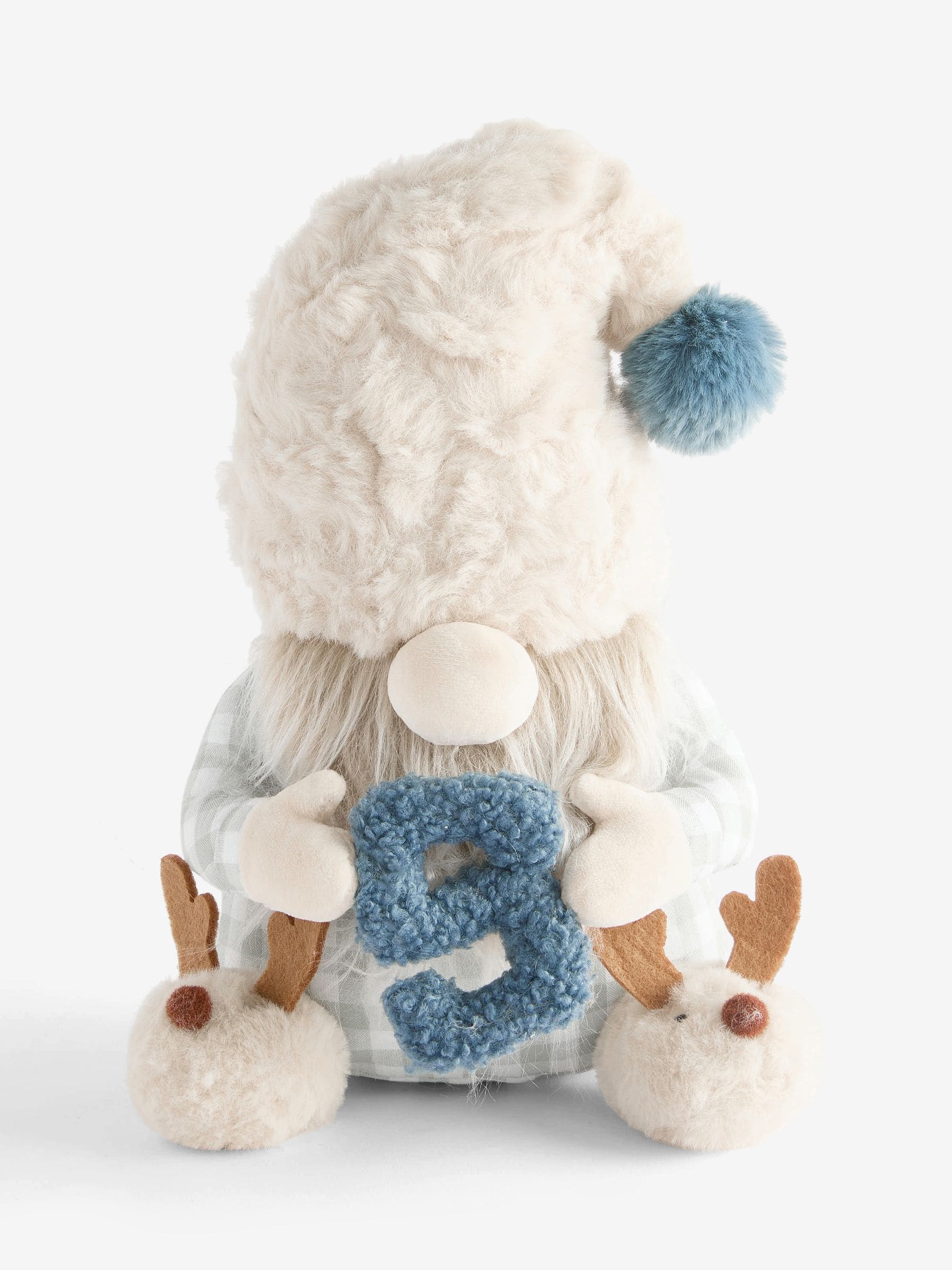 Pluche monogram kerstkabouter
