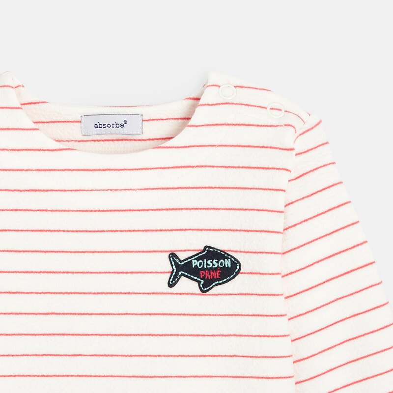 T-shirt marinière bébé garçon en interlock rouge Absorba Rouge