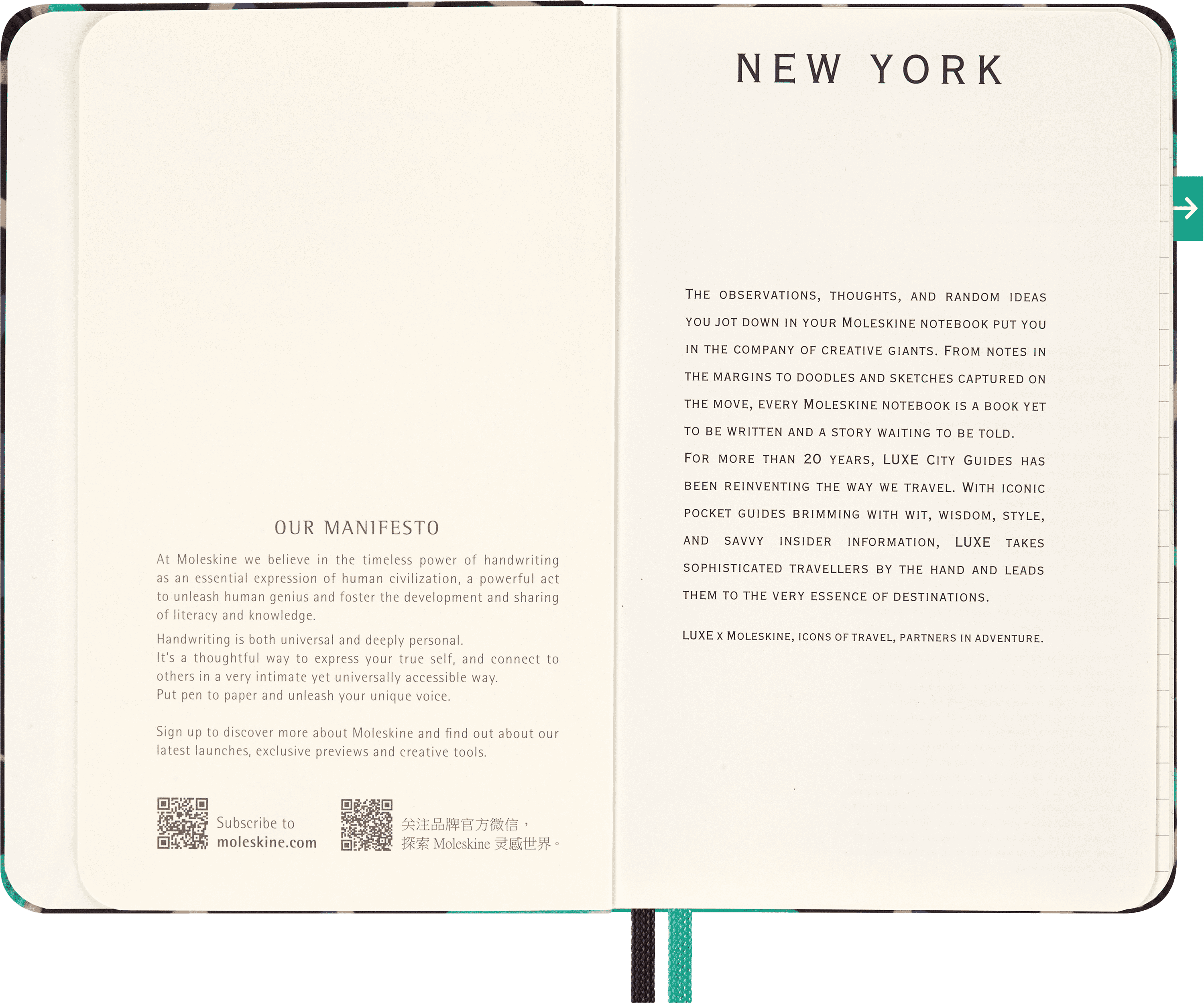 New York Travel Guide LUXE x Moleskine New York City Notebook, Hard Cover