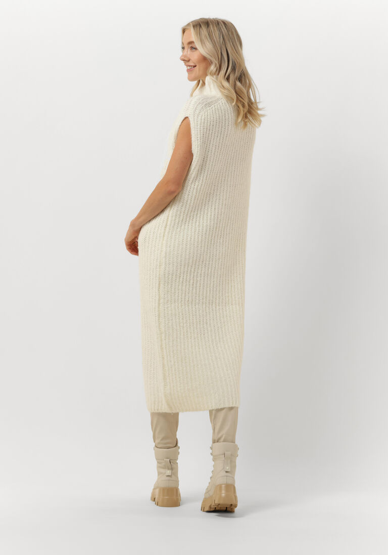 10DAYS ecru 10days midi jurk turtle neck dress