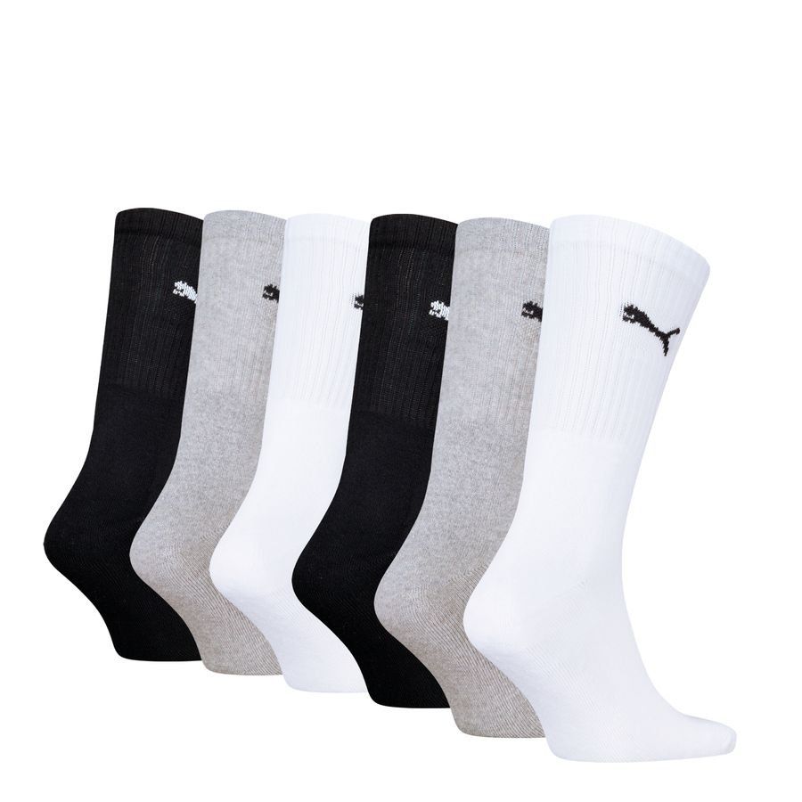 PUMA Chaussettes Crew 6-Pack - Noir/Blanc/Gris
