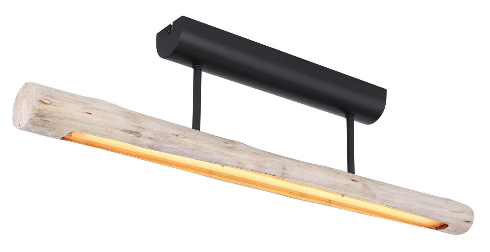 MELLA Pendellampe braun, schwarz 15379-1, B/H/T: 80 x 150 x 7 cm, Metall, Holz