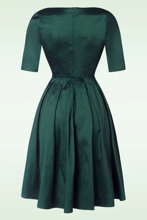 Vixen Tafetta swing jurk in smaragdgroen