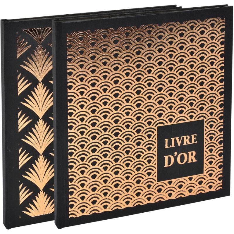 Livre d'or 140 pages tranche or - Format 21x19cm - PALMYRE - Visuels assortis
