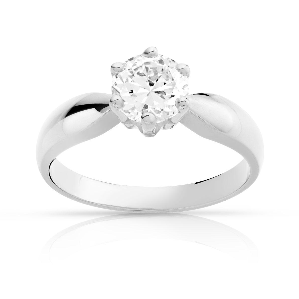 Bague solitaire or 750 diamant 1 carat