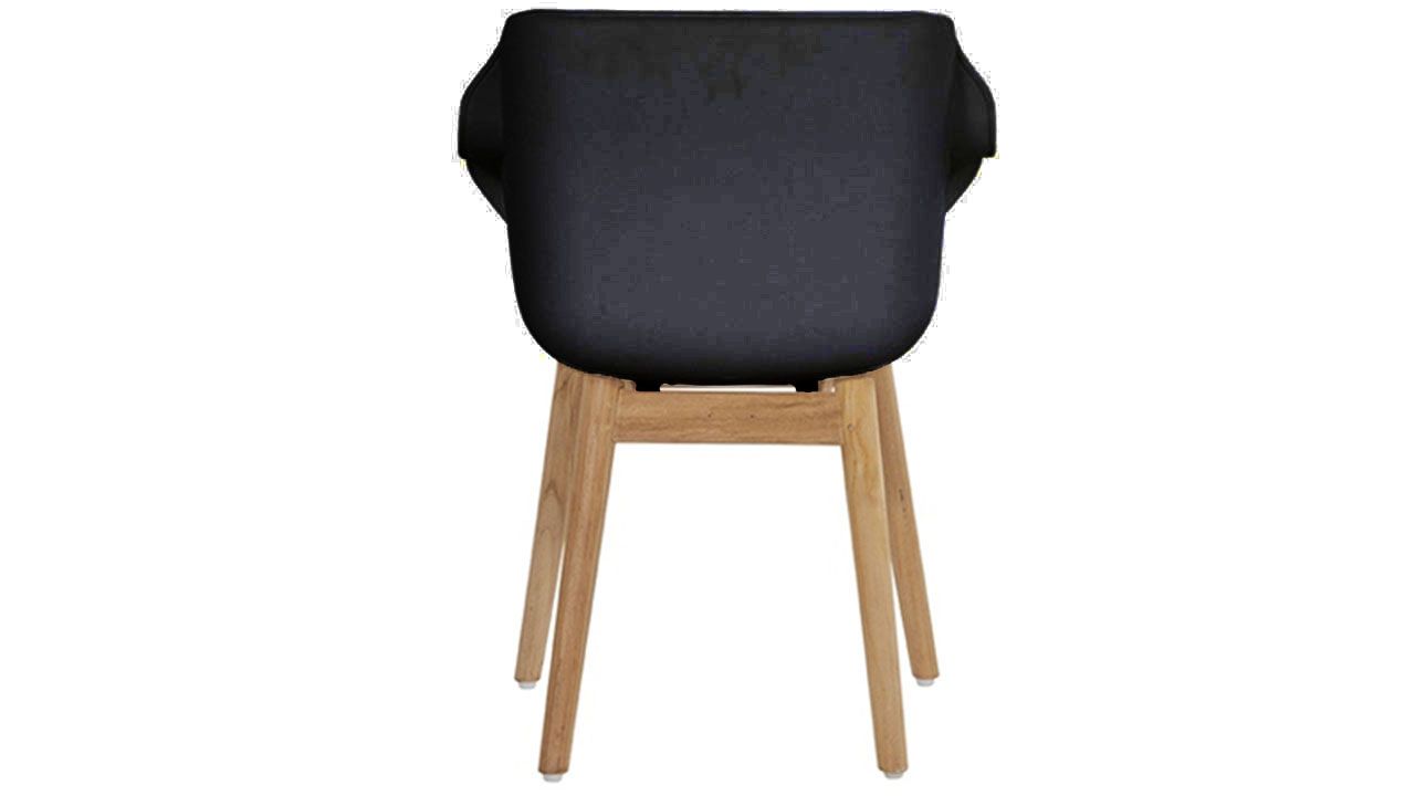 Tuinstoel Carbon Black 11.688.408 Sophie Teak B62 x D59 x H84 cm