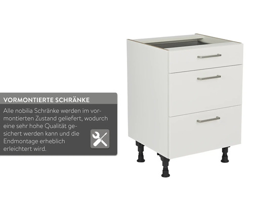 NOBILIA Moderne wandkast BxDxH 90 x 35 x 72 cm alpinewit hoogglans voorgemonteerd