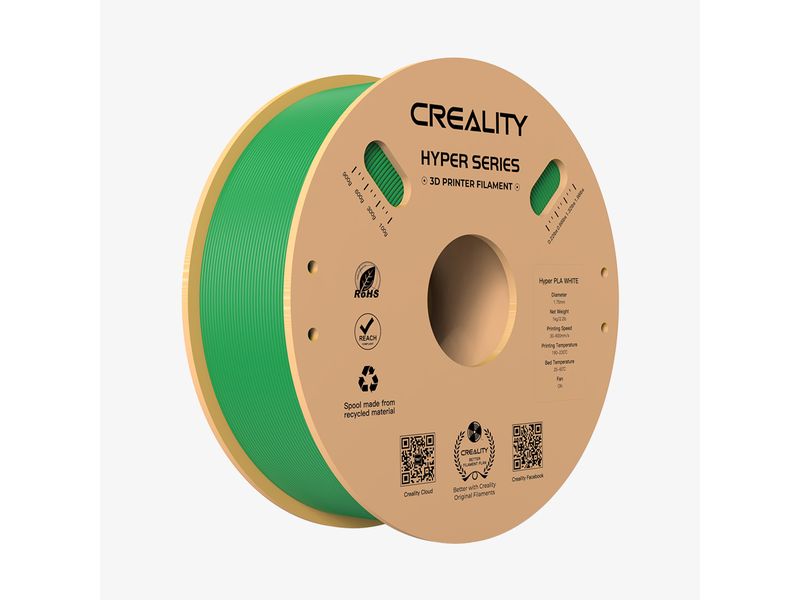 Creality Filament PLA Hyper, Grün, 1.75 mm, 1 kg Hochwertiges 1.75 mm PLA Hyper Filament für 3D Drucker