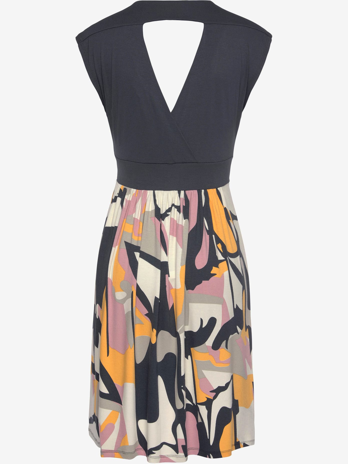Robe d'été robe dos nu avec jupe à motifs