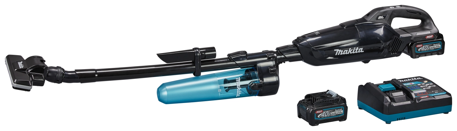 Makita CL002GD214 40V Max Li-Ion accu steelstofzuiger set (2x 2,5Ah) - Zwart
