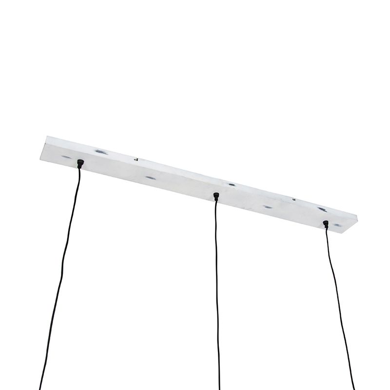 Hanglamp bamboe met wit langwerpig 3-lichts - Canna Diamond