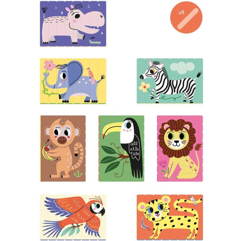 Puzzles Sticks, Animaux de la savane - Multicolore