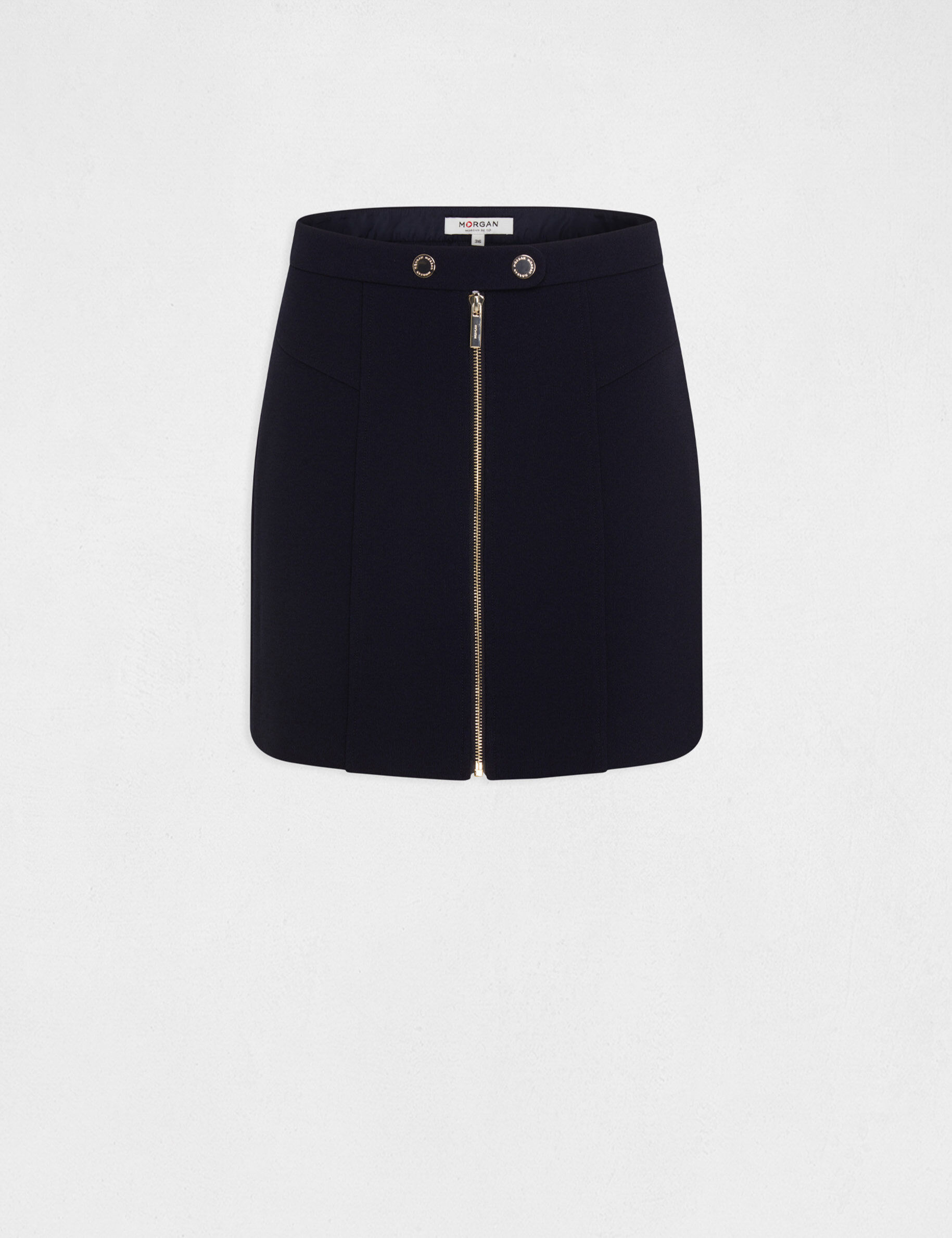 Jupe trapèze zippée marine femme - marine
